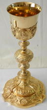 French antique solid silver gilt Baroque Chapel Set
